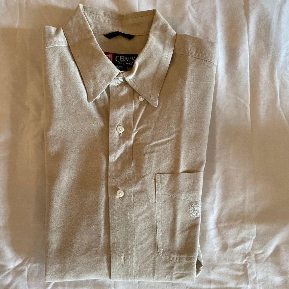 Chaps Men’s Light Tan Button Up Shirt